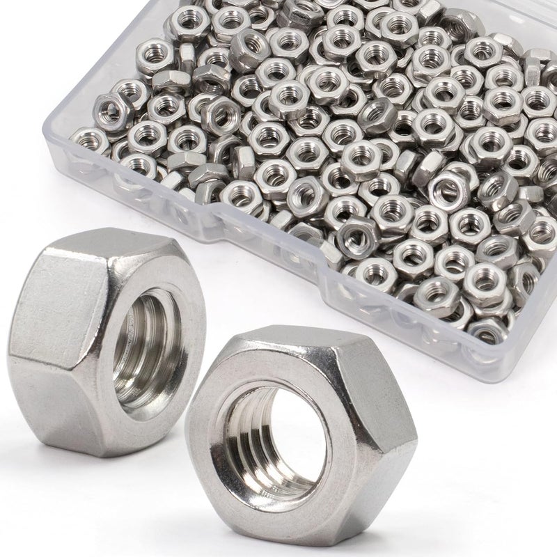 ZQZ M3-0.5mm Hex Nuts,300 Pack 304 (A2-70) Stainless Steel Hardware Nuts,Standard Metric Coarse Thread Nuts - Image 1